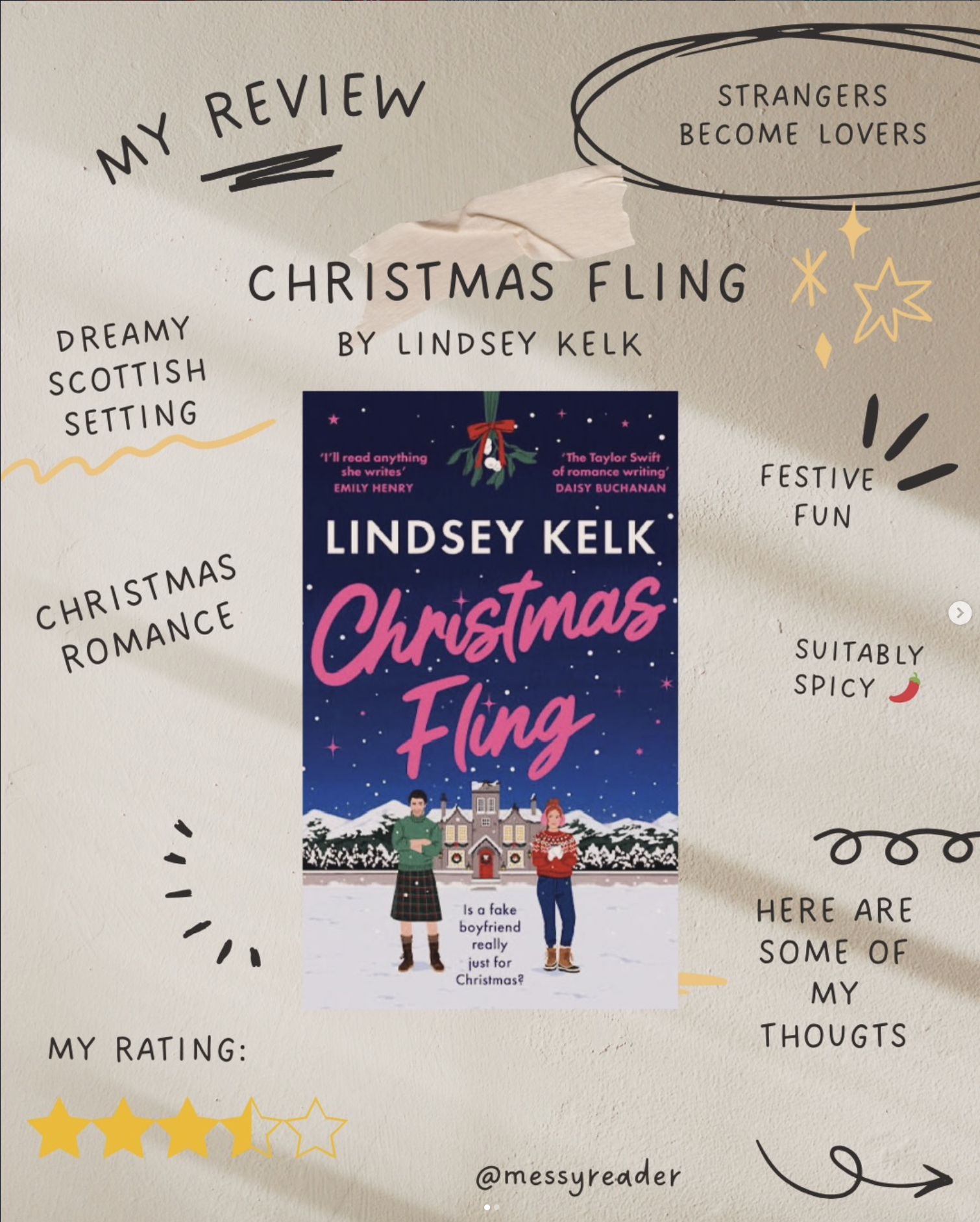 Review graphic for Christmas Fling