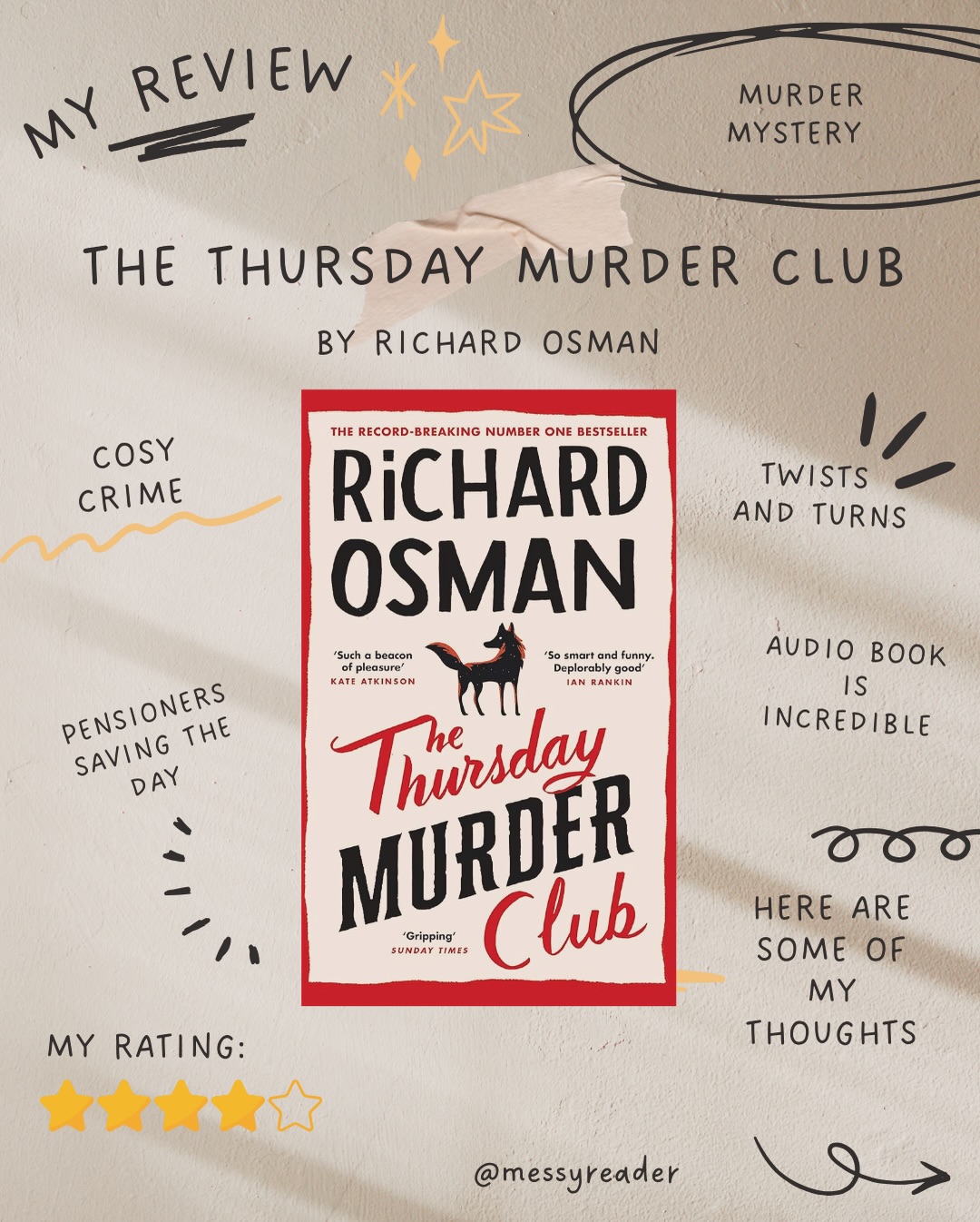 Review graphic for The Thursday Murder Club