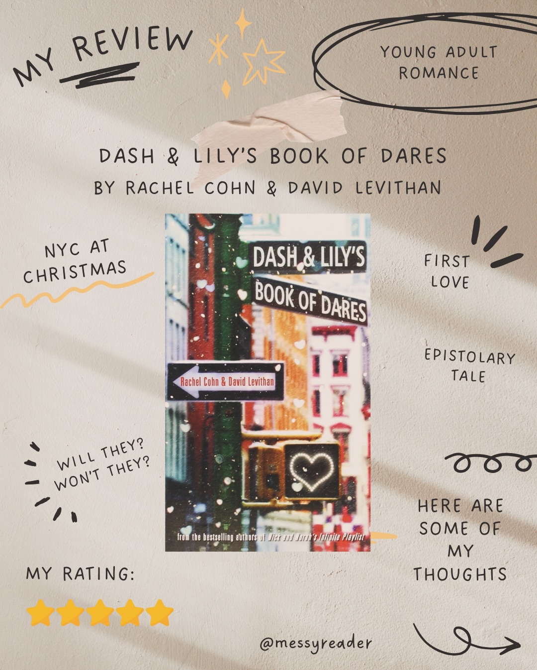 Review graphic for Dash & Lily's Book of Dares