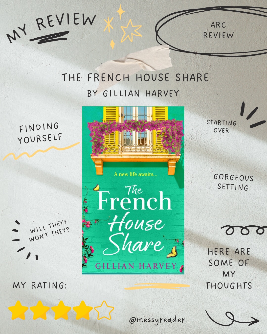 Review graphic for The French House Share